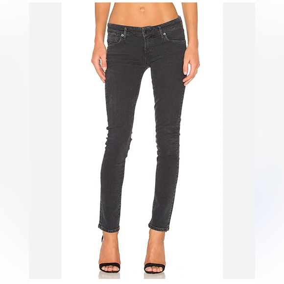 AGOLDE Chloe Low Rise Slim Jean Sz 25 Chelsea Washed Black - Picture 1 of 11